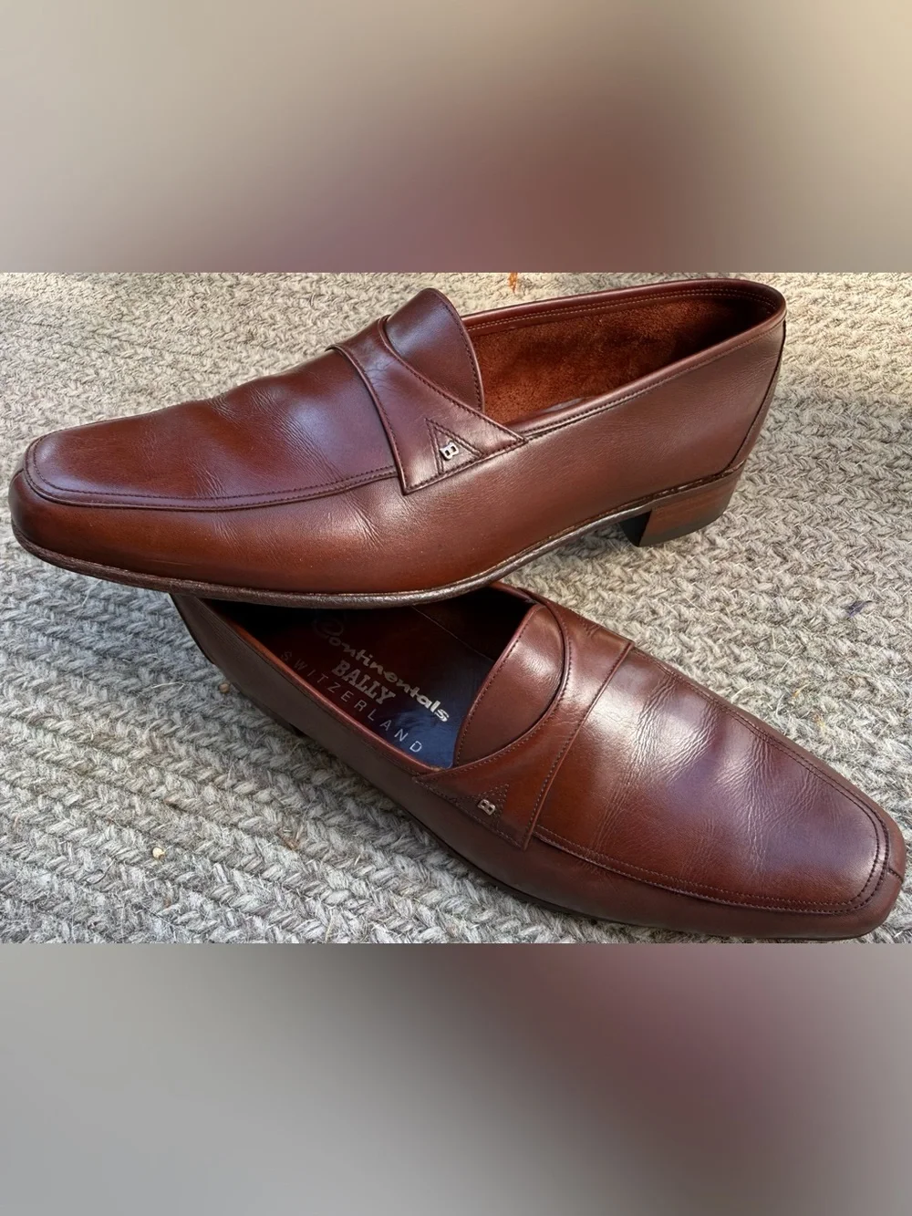 Vintage Bally Continentals Laurence Swiss Made Leather Loafers Mens 10 M